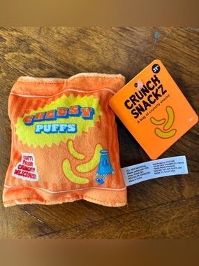 J’Adore Orange Plush “Cheesy Puffs” Crunch Snackz Snack Sensory Toy. Brand new!